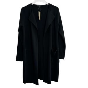 J. Crew Juliette Collarless Sweater Blazer‎ Women XS Black Career Office Capsule
